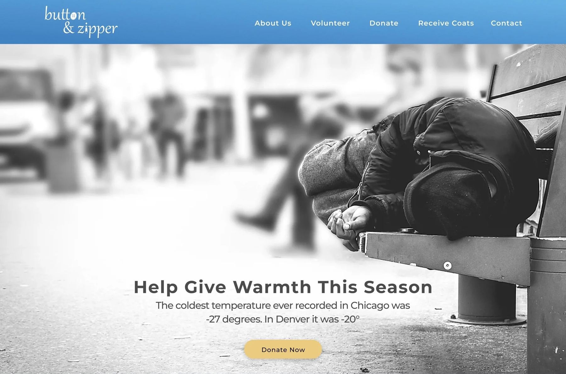 Button & Zipper Website Redesign key screen