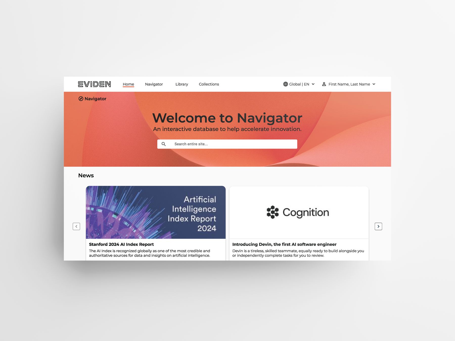 Navigator home screen
