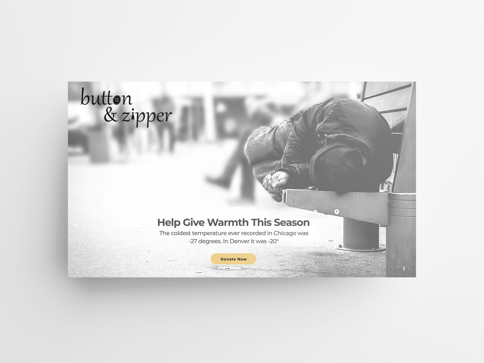 Button & Zipper Website redesign screens